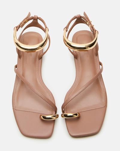 Image of Toe Ring Flats Sandals for Women Square Toe Strappy Flat Sandals Casual Summer Shoes