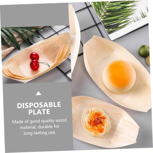 Platos de sushi desechables forma barco madera 60 pzas miniatura 2