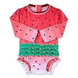 ADUKIDE Infant Swimsuit 6-12 Months Toddler Girls Watermelon One Piece Rash Guard Swimsuits UV Protection Baby Zipper Bathing Suit