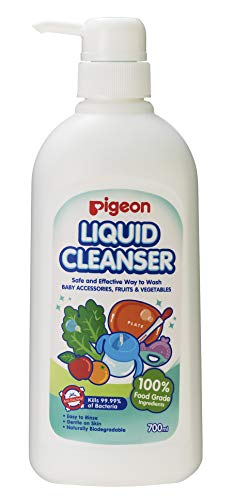 Image of SYGA 4 Pcs Baby Milk Bottle Nipple Straw Brush Sponge Nylon Cleaning Brush Cleaner Bottle Tong Set R&Pigeon Liquid Cleanser for Nursing Products (700Ml),Multicolor