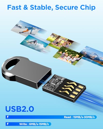 Image of EASTBULL 4GB USB 2.0 Mini Metal Flash Drive, Small USB 2.0 Drives 5-Pack with Two USB-C Adapters, Thumb Drive for Storage and Backup (4GB)