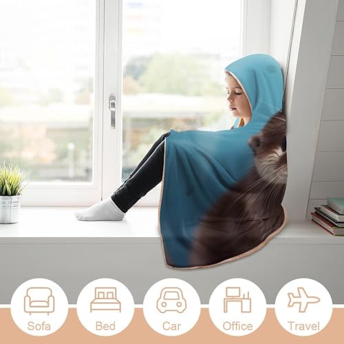 Couverture à capuche loutre pour cocooning sur le canapé et au bureau