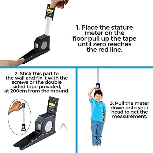 Image of Dr Care Wall Mounted Height Measuring Scale 2M /200 cm- height measuring scale | stature meter |wall mounted- height measuring scale for kids | height measuring scale for adults
