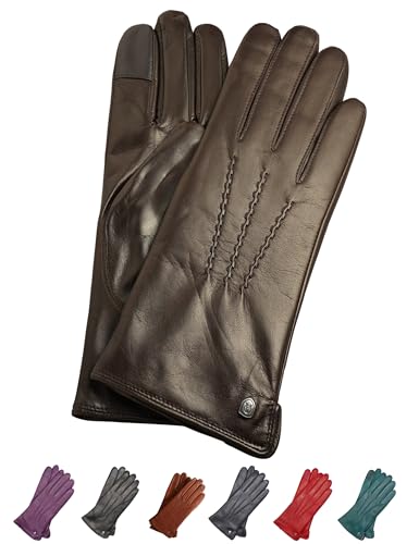 Guantes de piel para mujer elegantes para invierno y mañanas de frío