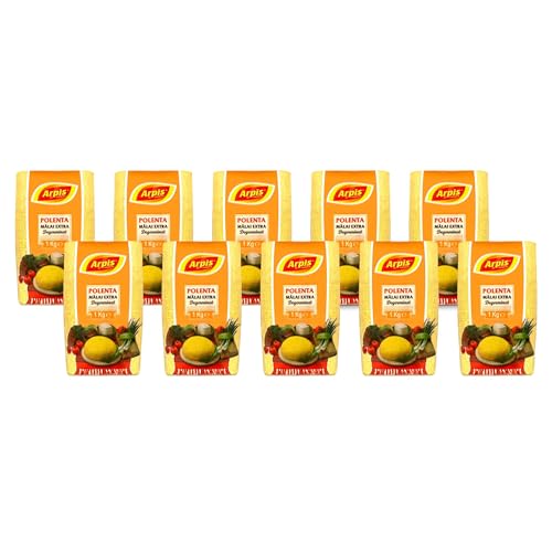 Harina de Maíz Malai - Polenta Precocida Pack de 10 Unidades - 10kg - Propiedades Antioxidantes - Alternativa Saludable a la Pasta - Preparación Rápida - Ideal para Múltiples Recetas