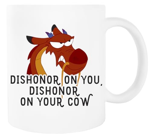 Générique Mushu Dishonor On Your Cow Mug Blanc Ceraminc Gobelet à Boire