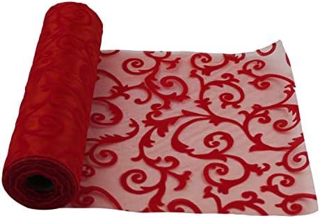 29cm x 25m Organza Roll Snow Sheer Fabric - Glitter Roll for Christmas Chair Bows, Table Runners, Dress Accents, Crafting Supplies for Ribbons, Party Favours, Pink