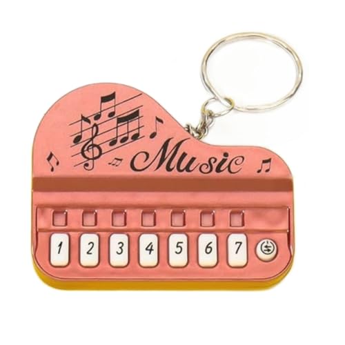 Juroicessry Pink Micro Piano Keychain, Portable Keyboard Instrument Keychain, Mini Electronic Keychains with Lights, Pianos and Keyboards, Car Key Chain，Musical Instrument Keychains Accessories Gift