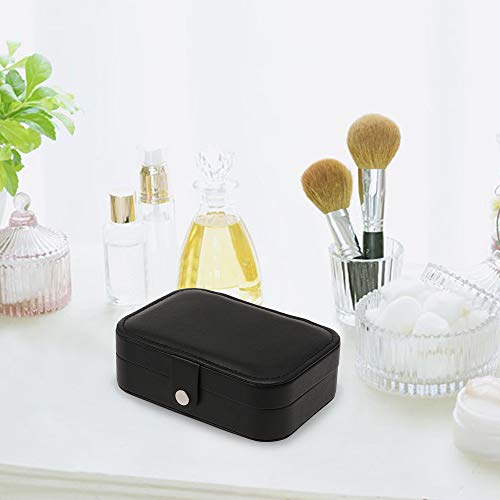 KKmoon Porta-joias Colar Anel Organizador Armazenamento Camada Dupla Couro Sintético para Viagem