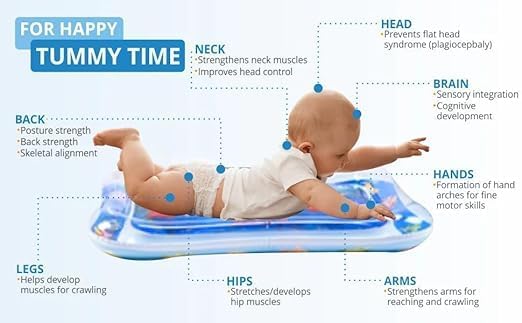 Image of Heavy Duty Tummy Time Water Mat for Babies | Sensory Play Gym for 6-12 Months | Newborn Baby Essentials | Water-Filled Activity Mat | Baby Gifts | Pack of 1 (BEBY Water MAT Square)