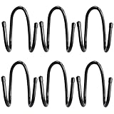 6PCS Chain Link Fence Hooks, Fence Hangers for Leaf Rakes, Pool Poles,Nets,Brushes,Skimmers,Vacuum Hoses etc, Hooks for Chain Link Fence, Black