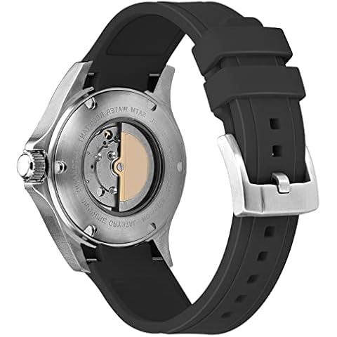 Kai Tian 21mm Noble Curved Band Rubber Black Watch Band Fit Watch Strap for Men Women Cover
