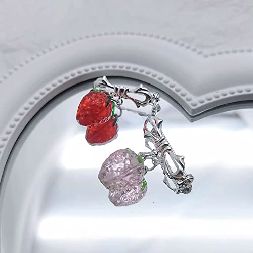 Broche pendentif aux fraises accessoire robe et écharpe - 4