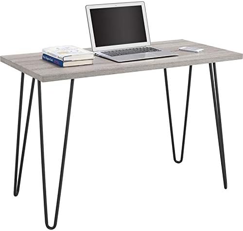 Ameriwood Home Owen Retro Desk with Metal Legs Weathered Oak
