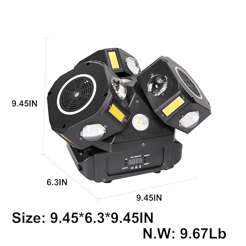 Image of Moving Head DJ Lights for Parties, 16X10W RGBW 4-in-1 Party Light with Strobe Stage Effect Beam Lights Controlled by 18CH DMX-512 /Sound Activated for Christmas KTV Wedding