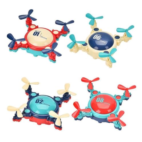 Image of DZLING Inertial Drone-shaped Stunt Car Toy - Friction Mini Flying Stunt Plane Toy for Kids, Wind Powered DroneToy, Durable Plastic, Indoor Fun Drone for Boys & Girls