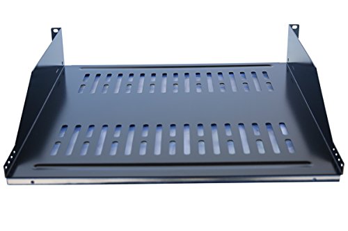 Raising Electronics 1 Pack 19Inch Vented Steel 2 Space 2U Rack Mount Cantilever Network Shelf 18Inch Deep #TOP3