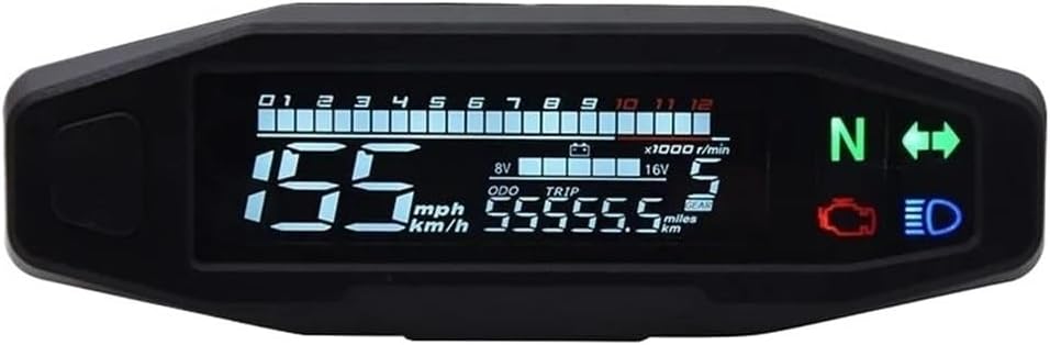 Motorcycle Odometer Gauge Motorcycle Tachometer Oil Gauge Tachometer Universal Digital Meters Instrument Cluster Turn Signal Light Indicator