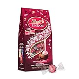 Lindt LINDOR Strawberry Dark Chocolate Candy Truffles, Valentine's Day Dark Chocolate with Smooth, Melting Center, 8.5 oz. Bag