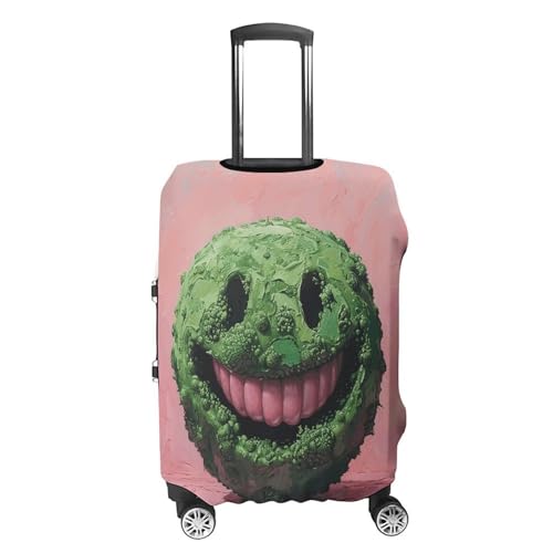 Green Smiley Face Suitcase Covers Luggage Protector - Travel Elastic Baggage Case Protective, Washable Anti-scratch Large Suit Case Cover for Suitcases Fits 19-32 Inch Luggages S4