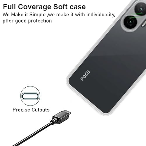 Image of VIDO Transparent Back Case Cover for Poco F7 5G (Soft & Flexible & Camera Protection Back Case)