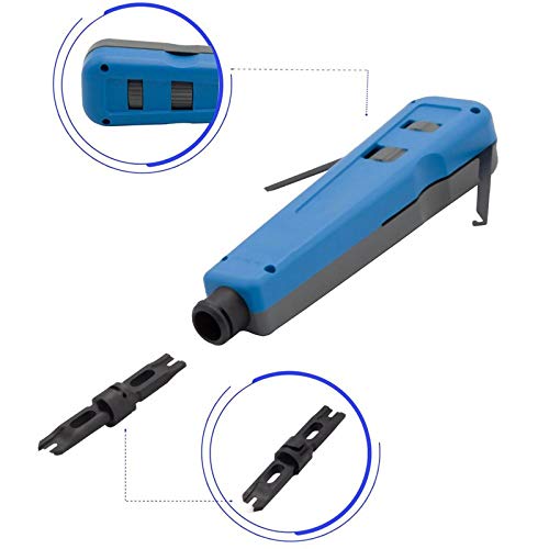 Punch Down Impact Tool With Double Blades, Network Wire Keystone Impact Terminal Insertion Tools For Network Cable Cat6/Cat5/Cat3 Stripper #TOP4