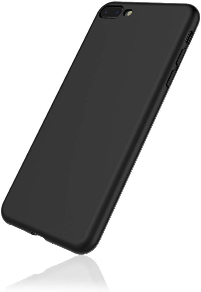 EasyAcc [Support Wireless Charging] Case Compatible With iPhone 8 Plus/iPhone 7 Plus, Black TPU Cover Phone Case Matte Finish Slim Profile Compatible with iPhone 8 Plus/iPhone 7 Plus