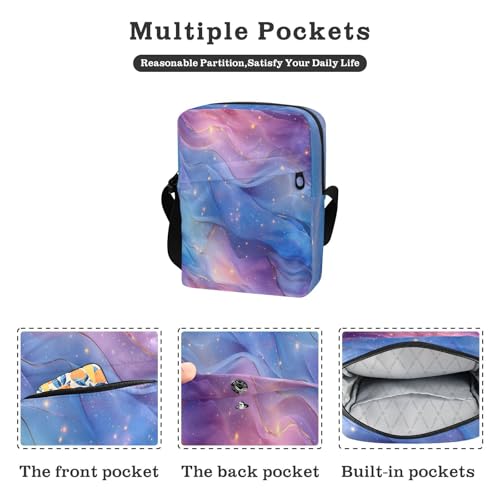 mens messenger bag Crossbody Small Bags For Women Women's Cross Body Purse Adjustable Strap for Casual Casual- Ethereal Cosmic Wave Pattern2