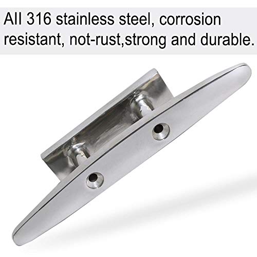 Zomchain Open Base Boat Cleat, 6 Inch Dock Cleat All 316 Stainless Steel Boat Mooring Accessories, Installation Accessories Bolts, Nuts And Screws (6 Inch-1Pcs) #TOP2
