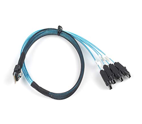 Cable SFF-8654 a 4 x SATA para transmisión de datos miniatura 2