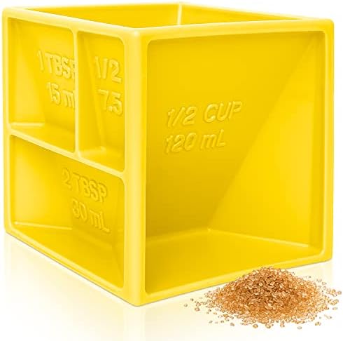 Nomadic Outpost Multi Measuring Cube Cup for Cooking and Baking, Helps with Organization and Reduce Clutter, All in One Measuring Kitchen Device – Great Gift Yellow