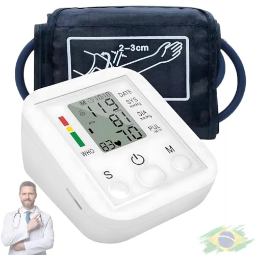 Monitor de Pressão Arterial Digital Automático Profissional de Braço com Alta Precisão e Memória