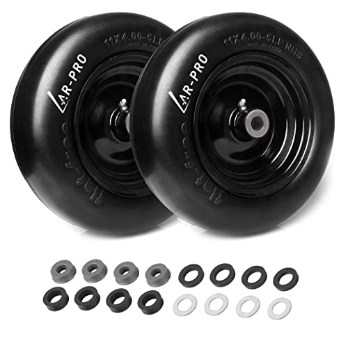 AR-PRO (2-Pack) 11x4.00-5 Flat Free Tire and Wheel, Universal 11x4-5 Solid Smooth Tractor Turf Tire...