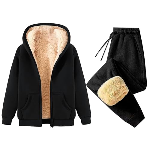 Generisch Damen Trainingsanzug Winter Sportanzug Oversize Jogginganzug Warm Outfit Hausanzug Loungewear Zweiteiler Tracksuit Freizeitanzug (A02 Black,XL) Generisch Damen Trainingsanzug Winter Sportanzug Oversize Jogginganzug Warm Outfit Hausanzug Loungewear Zweiteiler Tracksuit Freizeitanzug (A02 Black,XL)