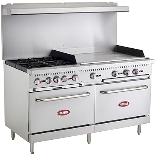 Kratos Commercial Gas Range, 60" Wide with 36" Griddle, 4 Burners