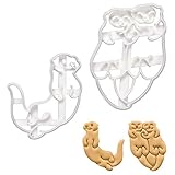 Spülmaschinenfest Bakerlogy 2er Set Otter Ausstechformen (Formen: Schwimmender Seeotter und Händchenhaltende Otter), 2 Teile