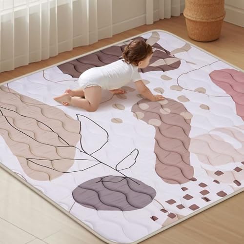 Image of Baby Play Mat for Floor 50'' x 50'', Thicken Soft Padding Playmats for Playpen, Non Slip Baby Crawling Mat Foldable, Easy Care Machine Washable