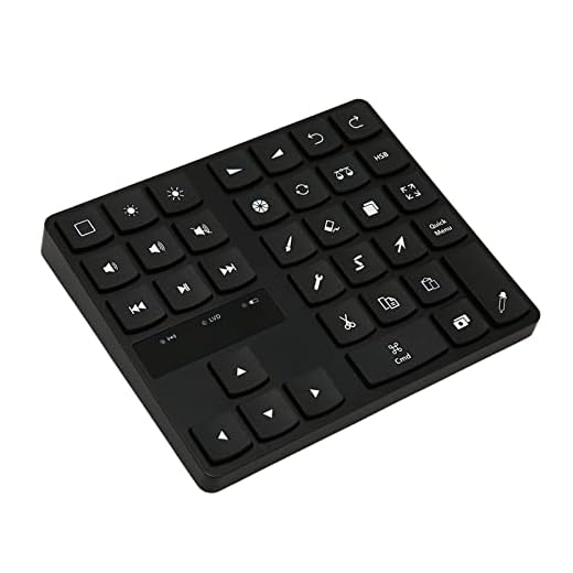 Garsent Teclado de Dibujo de Acceso Directo Inalámbrico, 35 Teclas Teclado Ergonómico de Dibujo Retroiluminado Bluetooth para Procreate, con una Sola Mano, para Programas OS X Que