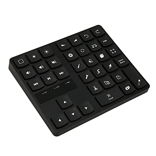 Mini Tastiera con Tastiera per Display Interattivo e Tavoletta Grafica, Tastiera per Disegno Scorciatoia Wireless per Procreare, Tavoletta Grafica, Ricarica di Tipo C, 35 Tasti,