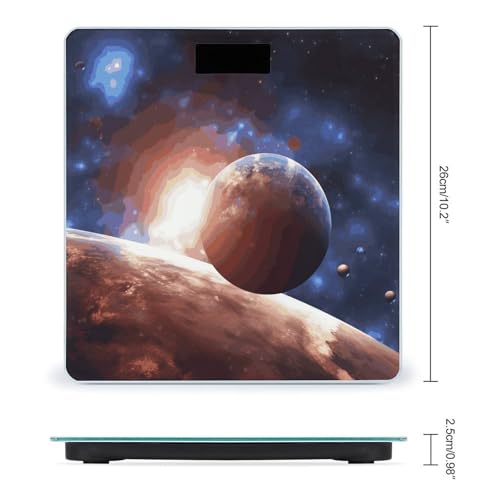Báscula digital para baño con fondo espacial y pantalla grande miniatura 2