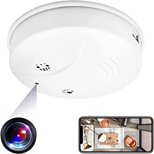 FiveSky WiFi Hidden Spy Camera UHD 4K Smoke Detector Camera Security Nanny Cam Wireless Mini Video Recorder with Motion Detector/Night Vision, Support iOS/Android