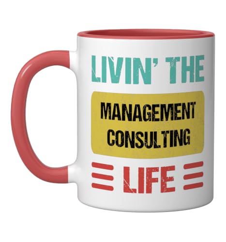 Management Consulting Ceramic Mug, Red/White