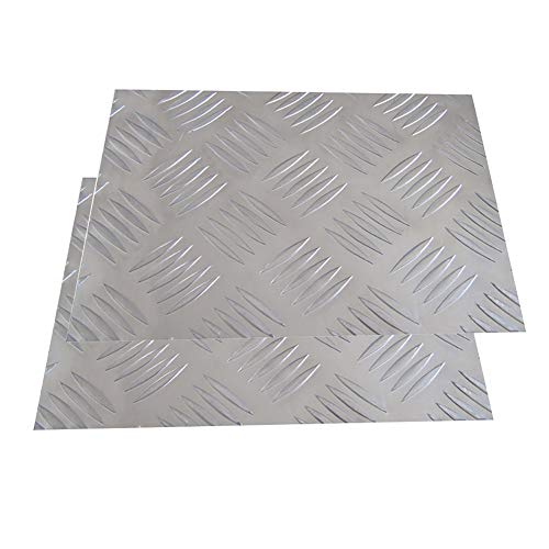 SOFIALXC Chapa De Aluminio Chapa Metálica Estriada 1,5 mm De Espesor-200x200mm 2pcs