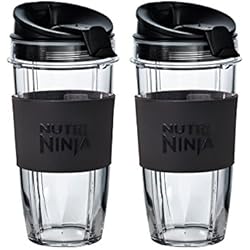 Vaso Para Ninja Dos vasos grandes Nutri Ninja de 650 ml con dos tapas Sip & Seal