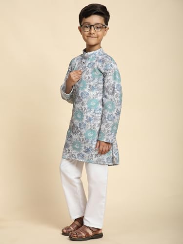 Image of Pro-Ethic Style Developer Boy's Cotton Embellished Kurta Pajama for Baby Kids Ethnic Wear (S-166)