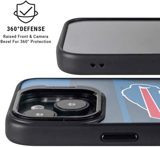 Skinit Kickstand Phone Case Compatible with iPhone 14 Plus - Officially Licensed NFL Buffalo Bills Double Vision Design