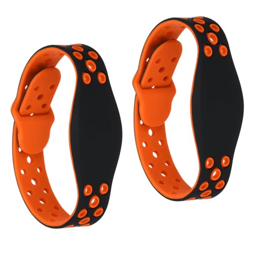 PATIKIL RFID Silicona Pulseras, 2 Pack 13.56MHZ Inteligente IC Tarjeta Pulsera Impermeable ID Muñequeras Bandas Puerta Acceso Control para Natación Piscina Baño Centro, Naranja