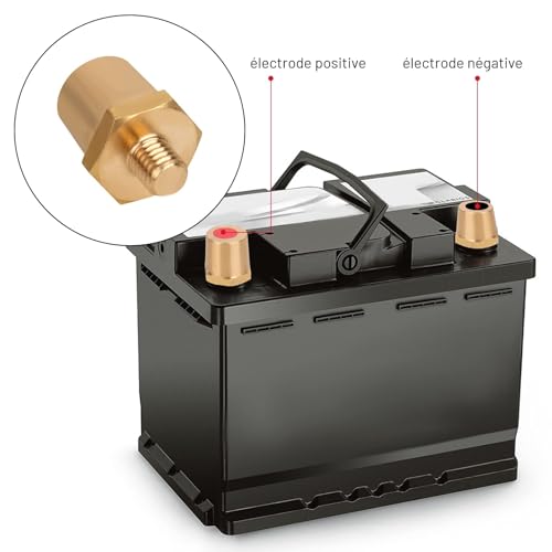 XTDMJ Paire D'Adaptateurs De Batterie En Laiton M8, Bornes Pour Batteries De Voiture Au Lithium,Bornes De PôLe De Batterie Kit – vue 3