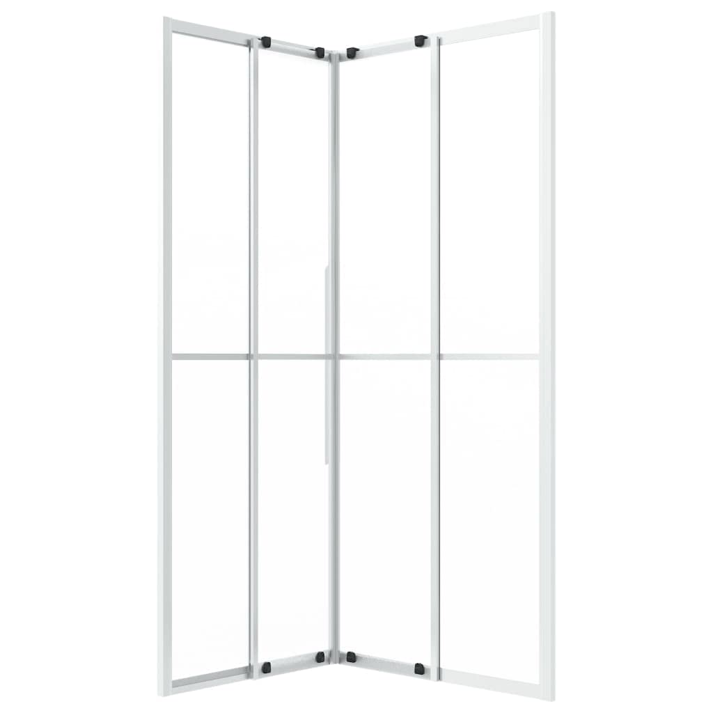 Kabina prysznicowa ESG matowa 90 x 70 x 180 cm do łazienki z ramą aluminiową i szkłem bezpiecznym, zajmuje mało miejsca montaż narożny, ciche rolki, ochrona przed rozpryskiwaniem, uszczelki
