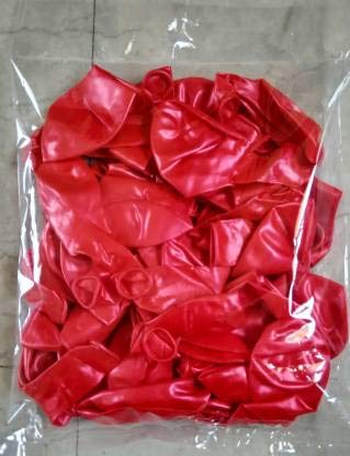 Vail Creations Made in India 12 inch HD Metallic Finish Balloons for Birthday/Anniversary Party Decoration (Red, Pack of 50) 3